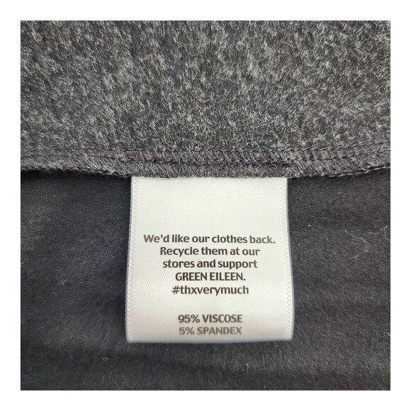 EILEEN FISHER Charcoal Black Soft V-Neck Jersey Colorblock Dress - Picture 5 of 5